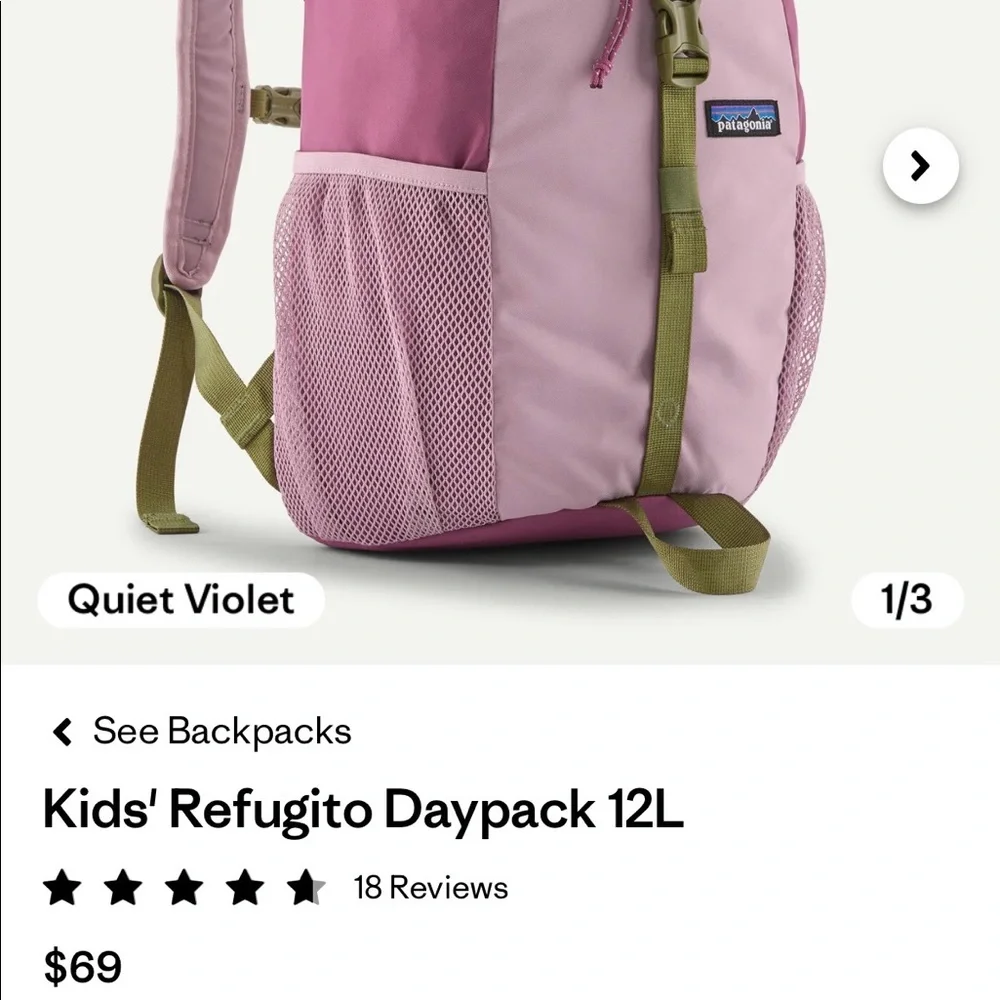 Refugito Patagonia kids backpack lightly used. Originally $69